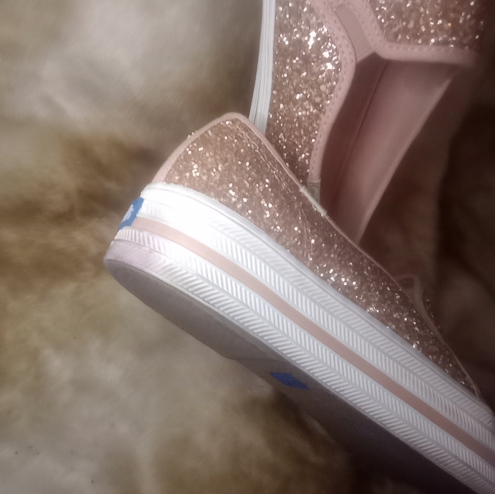 Kate Spade Glitter Keds Pink Slip Ons - Picture 4 of 11